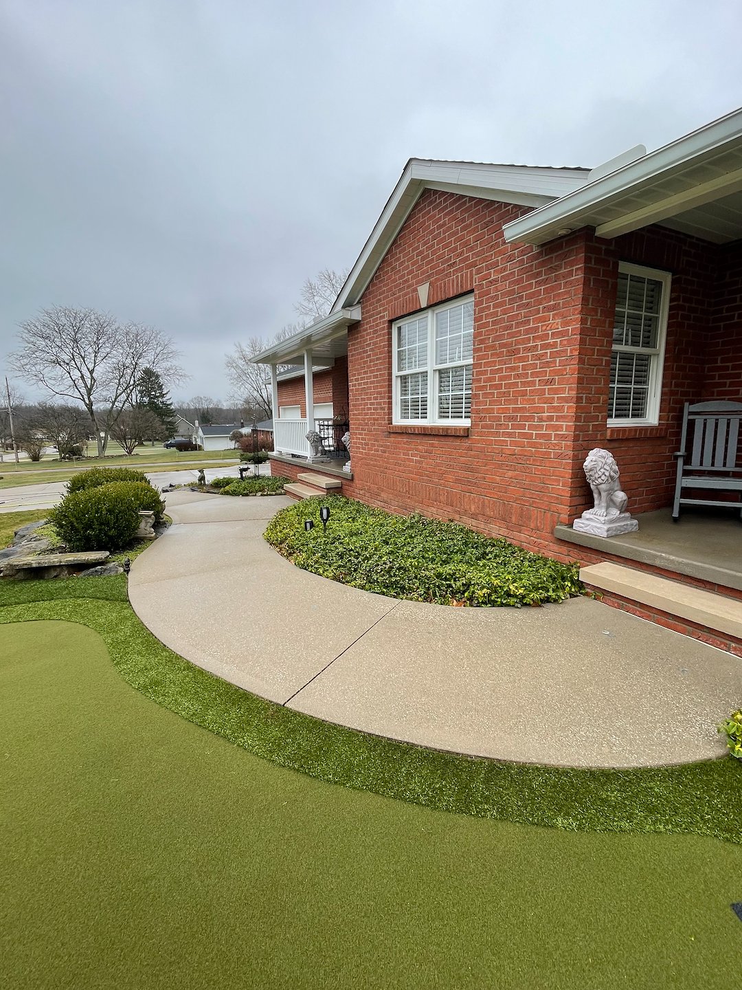 Tallmadge Residential Pressure Washing on brick house 